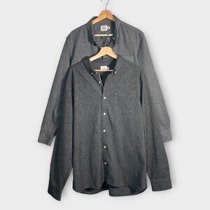Flint & Tinder Button Down Shirt Bundle of 2 Sz XXL Gray + Gray Herringbone EUC